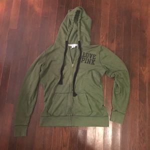 Victoria’s Secret Pink Zip-up green jacket